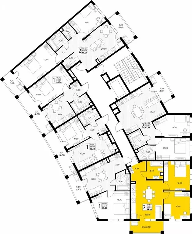 2-комнатная квартира: Сукко, жилой комплекс Кипарис (54.9 м) - Фото 2