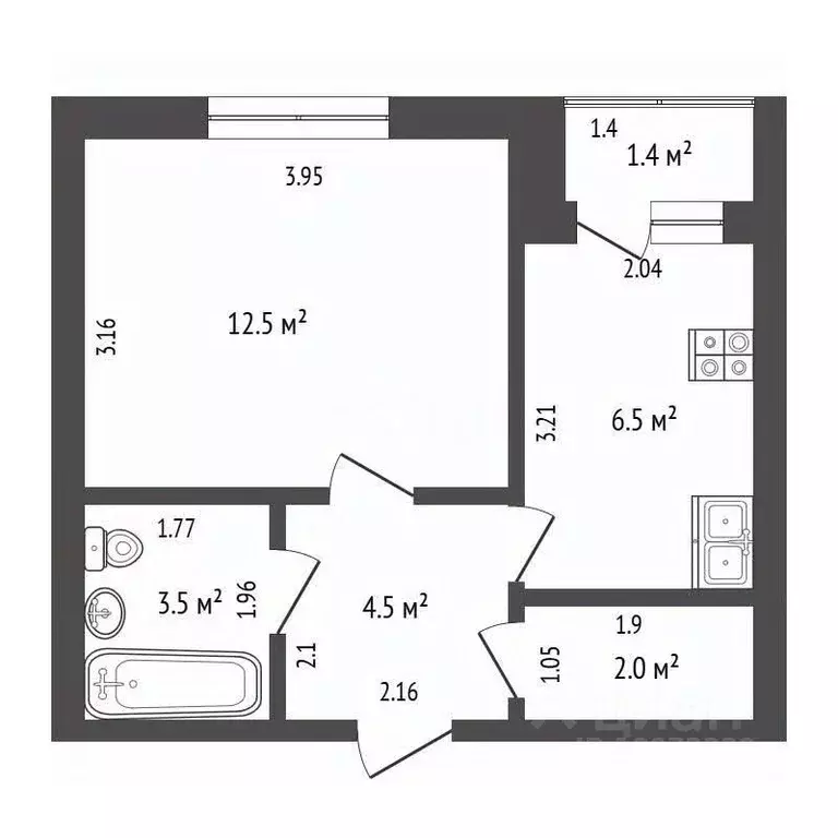 1-к кв. Башкортостан, Стерлитамак Михайловский мкр, ул. Сазонова, 26 ... - Фото 2