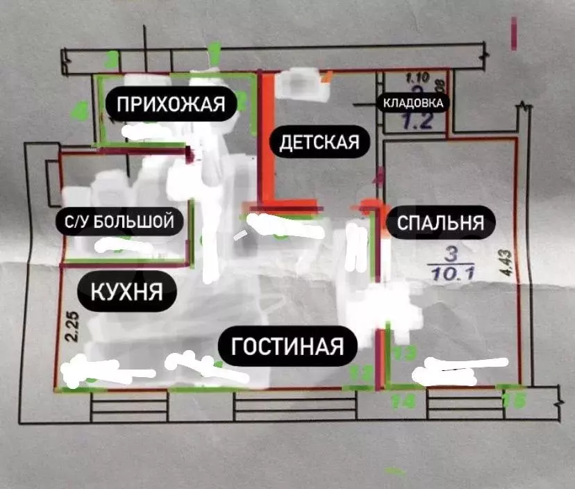 3-к. квартира, 41 м, 1/5 эт. - Фото 0