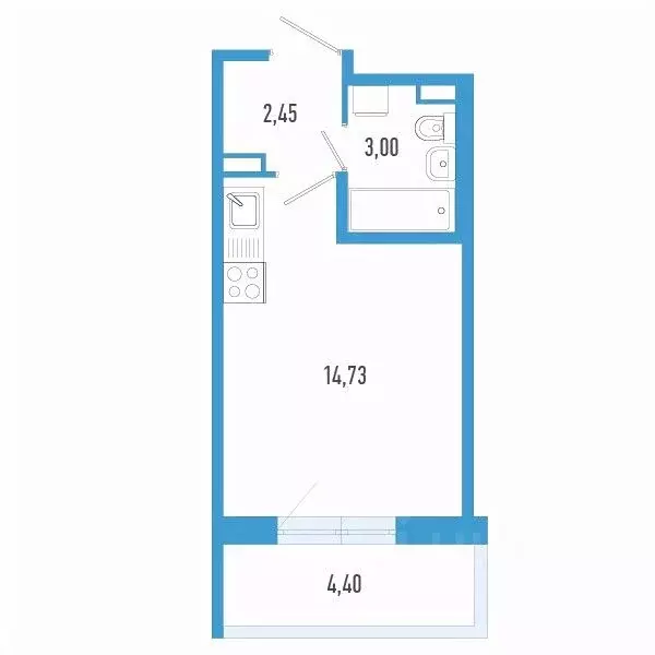 Студия Санкт-Петербург пос. Шушары,  (21.5 м) - Фото 0