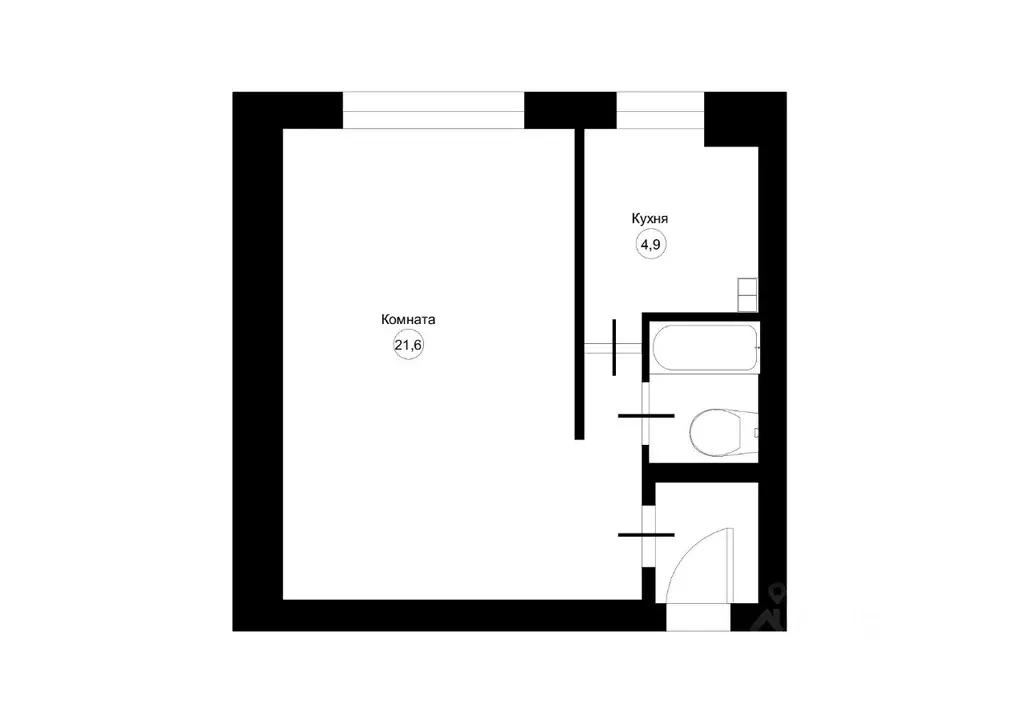 1-к кв. Новосибирская область, Новосибирск ул. Шукшина, 11 (29.0 м) - Фото 1