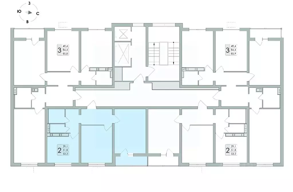 2-к кв. воронежская область, воронеж ул. шишкова, 140б/16 (53.3 м) - Фото 1