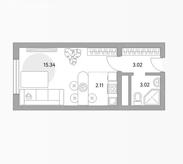 1-комнатная квартира: деревня Глухово, Романовская улица, 17 (24 м) - Фото 0