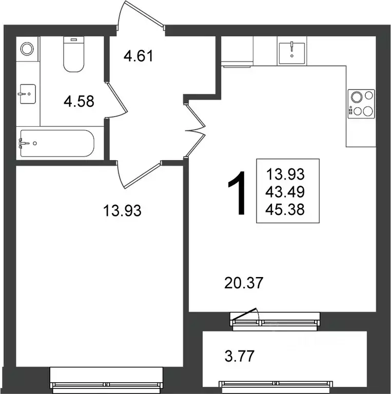 1-к кв. Московская область, Химки Клязьма-Старбеево мкр, Мишино кв-л,  ... - Фото 1