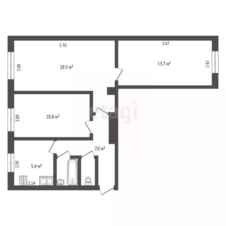 3-к кв. Калужская область, Малоярославецкий муниципальный округ, ... - Фото 2