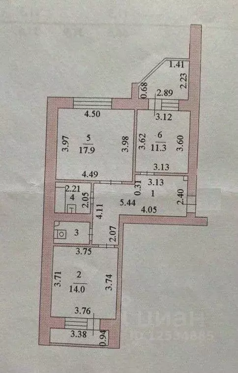 2-к кв. Липецкая область, Липецк ул. П.И. Смородина, 3 (65.5 м) - Фото 1