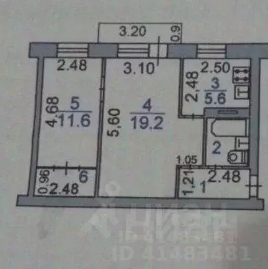 2-к кв. Ивановская область, Иваново ул. Генкиной, 60 (41.6 м) - Фото 1