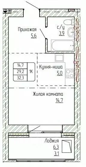 1-к кв. Алтайский край, Новоалтайск ул. Титова, 6 (32.3 м) - Фото 0