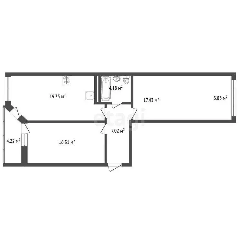 2-комнатная квартира: Анапа, улица Поликарпова, 2к8 (72 м) - Фото 1