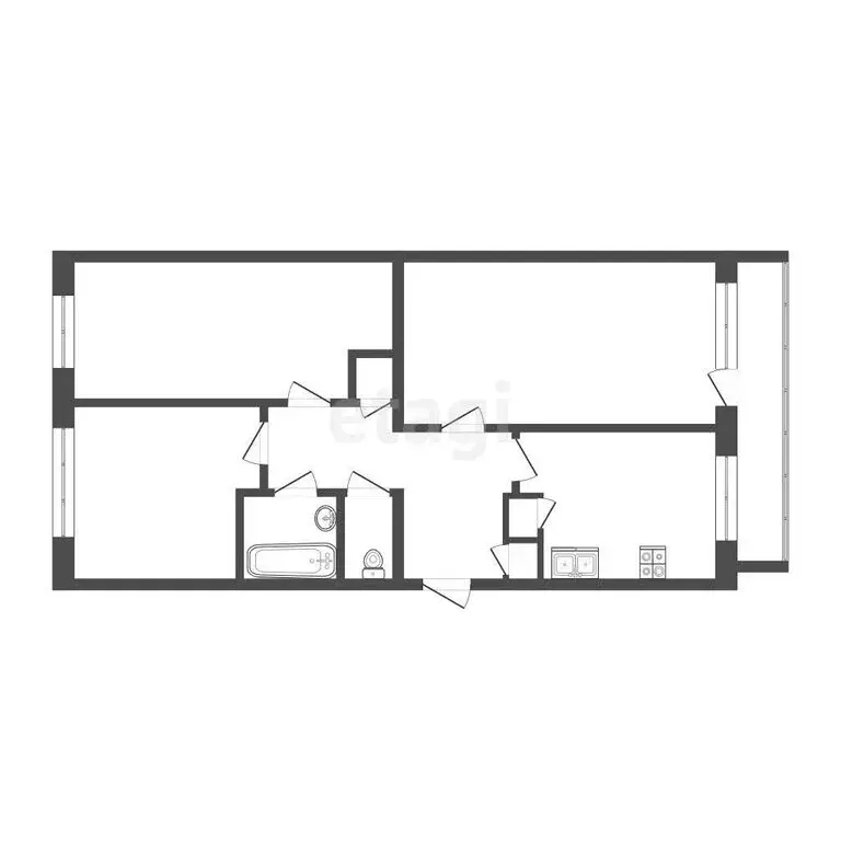 3-комнатная квартира: Петропавловск-Камчатский, Дальняя улица, 24 (62 ... - Фото 1