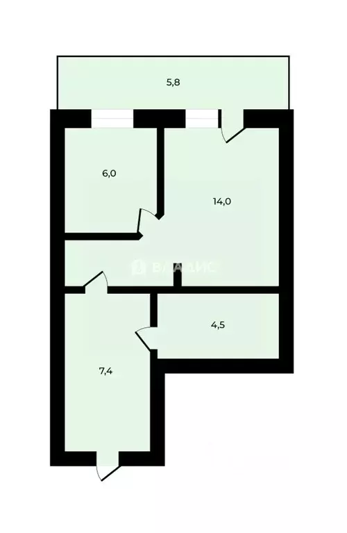 Студия Владимирская область, Владимир Добросельская ул., 188В (32.1 м) - Фото 2