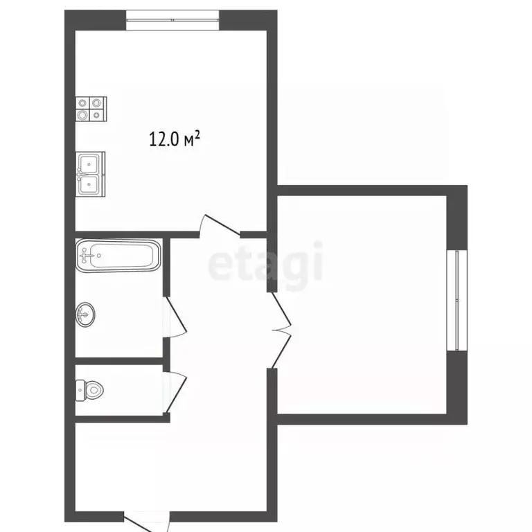 1-к кв. Орловская область, Орел Кромская ул., 10 (44.3 м) - Фото 2