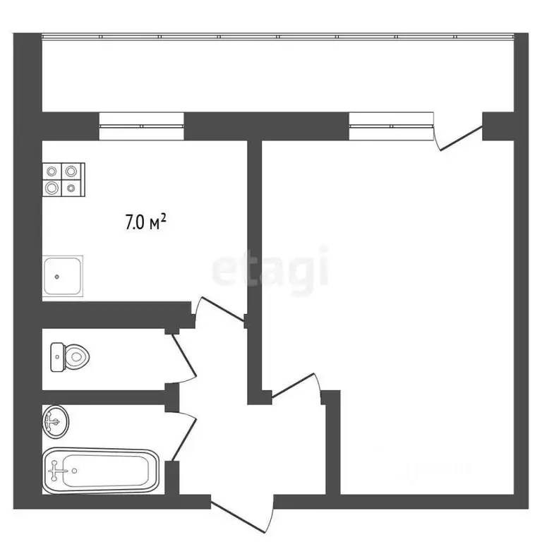 1-к кв. Тюменская область, Тюмень ул. Щорса, 7А (30.1 м) - Фото 0