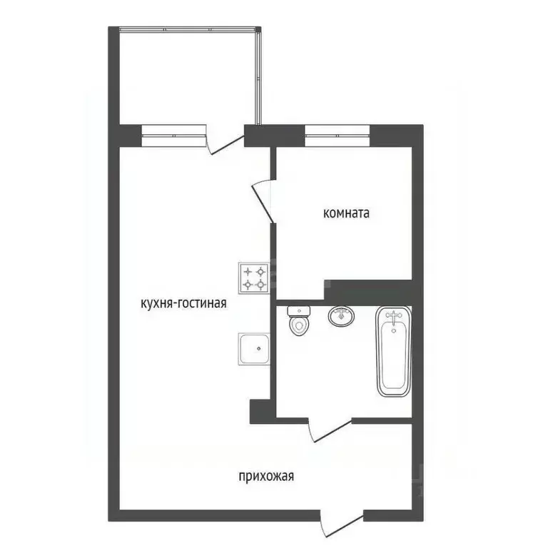 1-к кв. Красноярский край, Красноярск Лесопарковая ул., 49 (25.9 м) - Фото 2