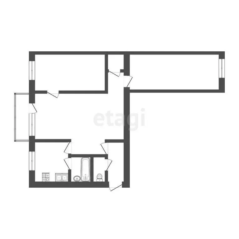 3-комнатная квартира: Томск, улица Говорова, 38 (61 м) - Фото 1