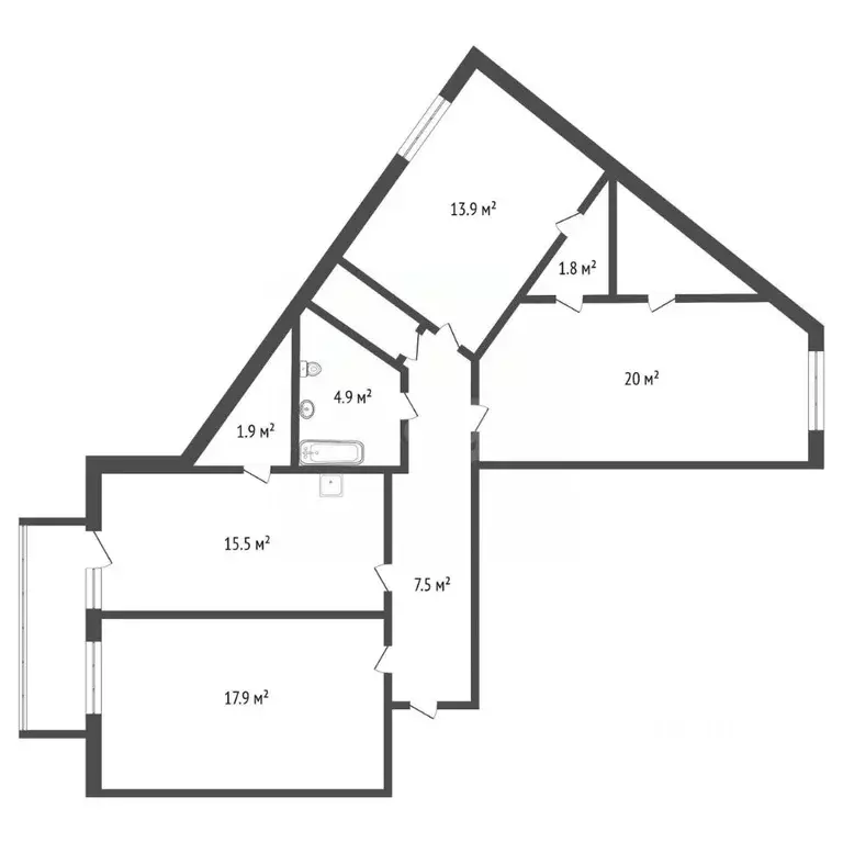 3-к кв. Иркутская область, Иркутск Университетский мкр, 116 (90.8 м) - Фото 2