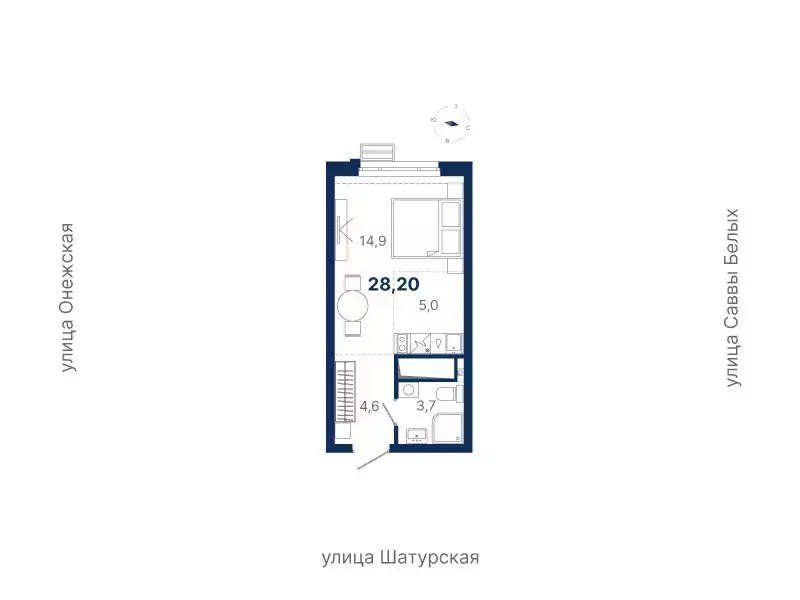 Квартира-студия: Екатеринбург, жилой район Южный, жилая экосистема ... - Фото 0
