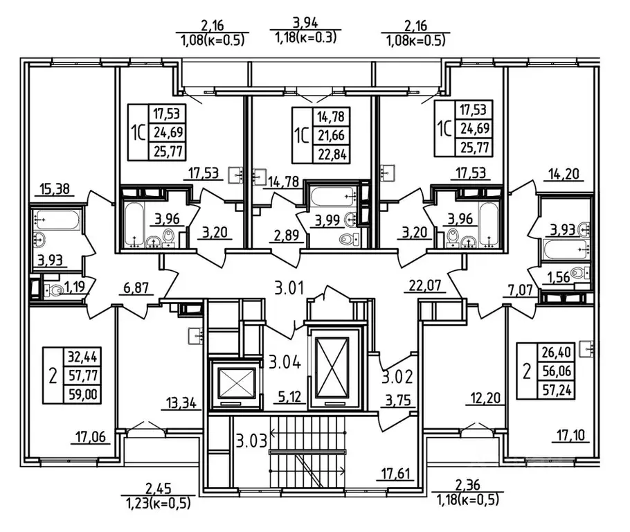 Квартира, 2 комнаты, 60.4 м - Фото 1
