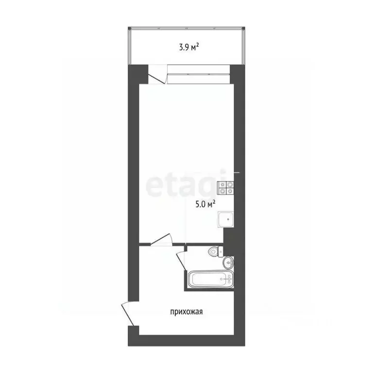 Студия Ханты-Мансийский АО, Сургут тракт Тюменский, 4 (28.7 м) - Фото 2