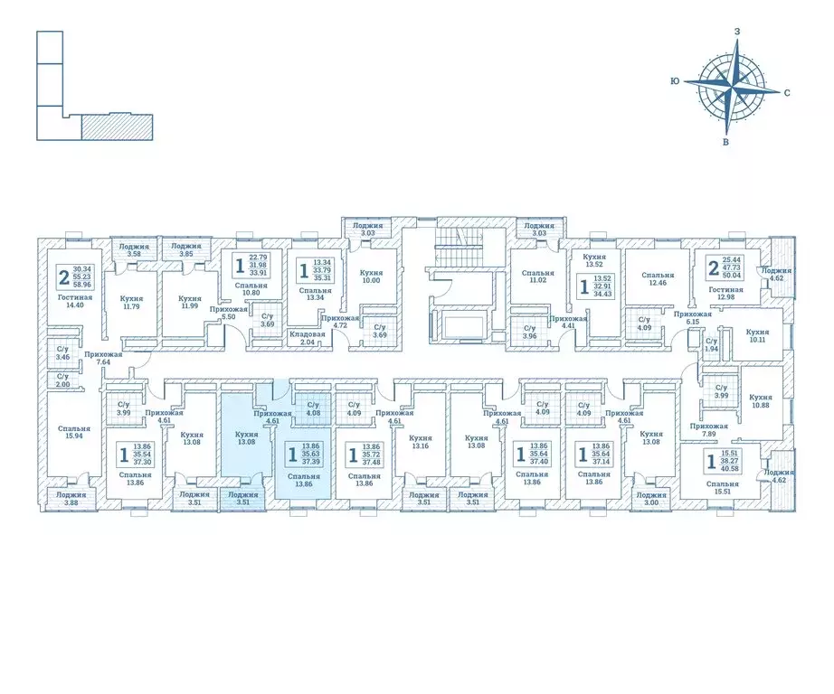 1-комнатная квартира: посёлок городского типа Монино, улица Генерала ... - Фото 2