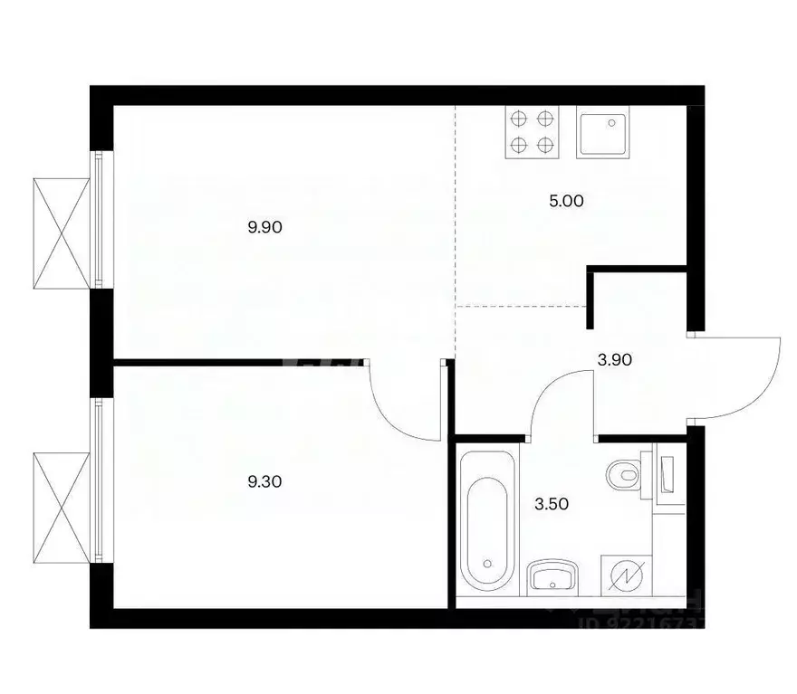 1-к кв. Московская область, Котельники Парковый мкр, 11 (31.6 м) - Фото 2