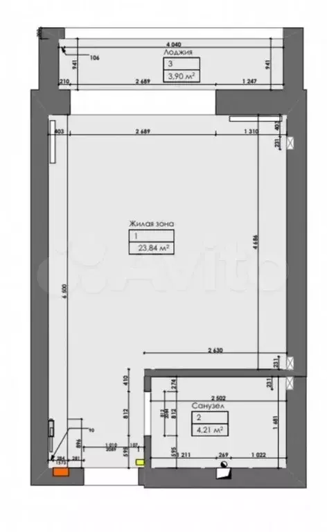 Квартира-студия, 32 м, 3/10 эт. - Фото 0