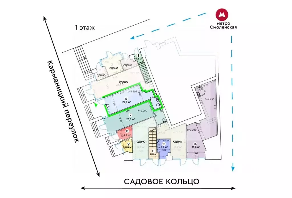 Помещение свободного назначения в Москва Троилинский пер., 5 (22 м) - Фото 2
