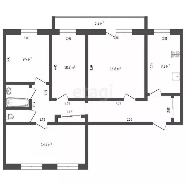 4-к кв. Свердловская область, Талица Рябиновая ул., 6 (82.5 м) - Фото 2