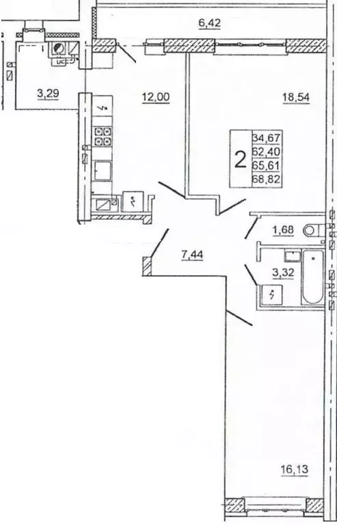 2-к кв. Смоленская область, Смоленск ул. Крупской, 54Б (69.2 м) - Фото 0