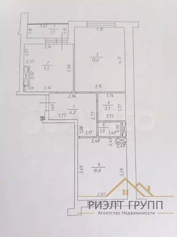 2-к. квартира, 44,9 м, 6/12 эт. - Фото 0