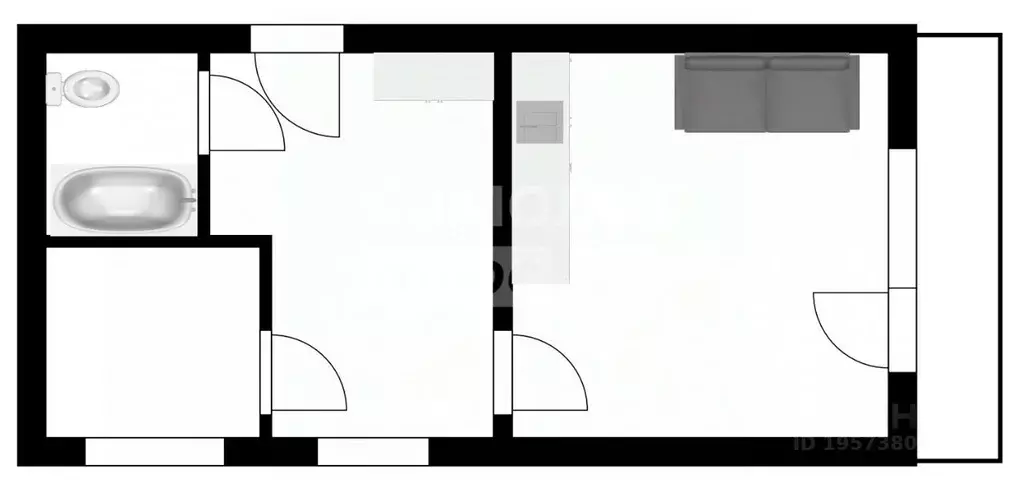2-к кв. Томская область, Томск ул. Ференца Мюнниха, 1 (46.0 м) - Фото 1
