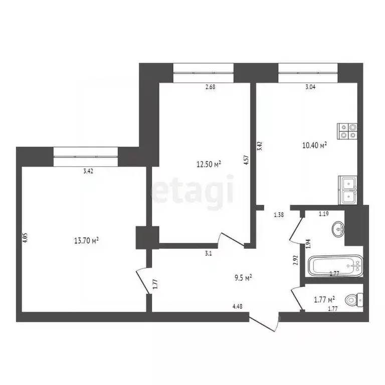 2-к кв. Владимирская область, Меленки ул. Кирова, 99 (50.2 м) - Фото 1