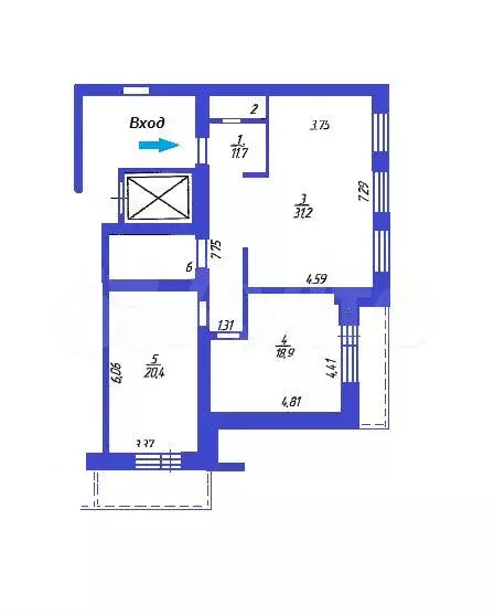 3-к. квартира, 70,2 м, 8/9 эт. - Фото 0