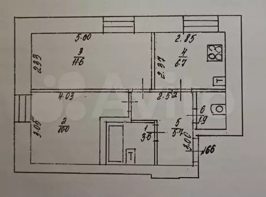 2-к. квартира, 39,5 м, 1/5 эт. - Фото 0