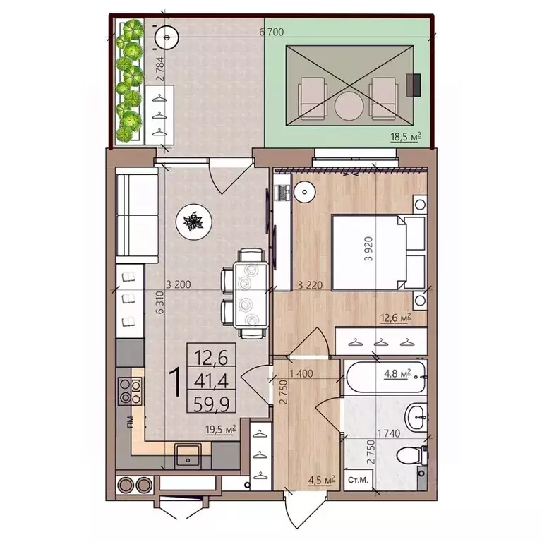 1-к кв. Рязанская область, Рязань пос. Шпалозавода, Окская Стрелка ... - Фото 1