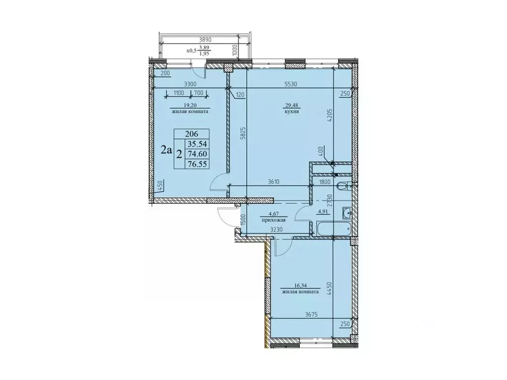 3-к кв. Омская область, Омск ул. Дианова, 34 (76.55 м), Купить квартиру от  застройщика в Омске, ID объекта - 30071741732