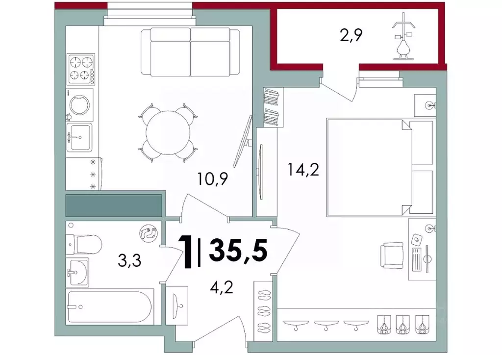 1-к кв. Тверская область, Калининский муниципальный округ, д. Батино  ... - Фото 1