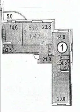 Квартира, 3 комнаты, 104.7 м - Фото 1