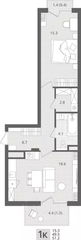 1-к кв. Калининградская область, Пионерский пос. Рыбное, Мо ре жилой ... - Фото 1