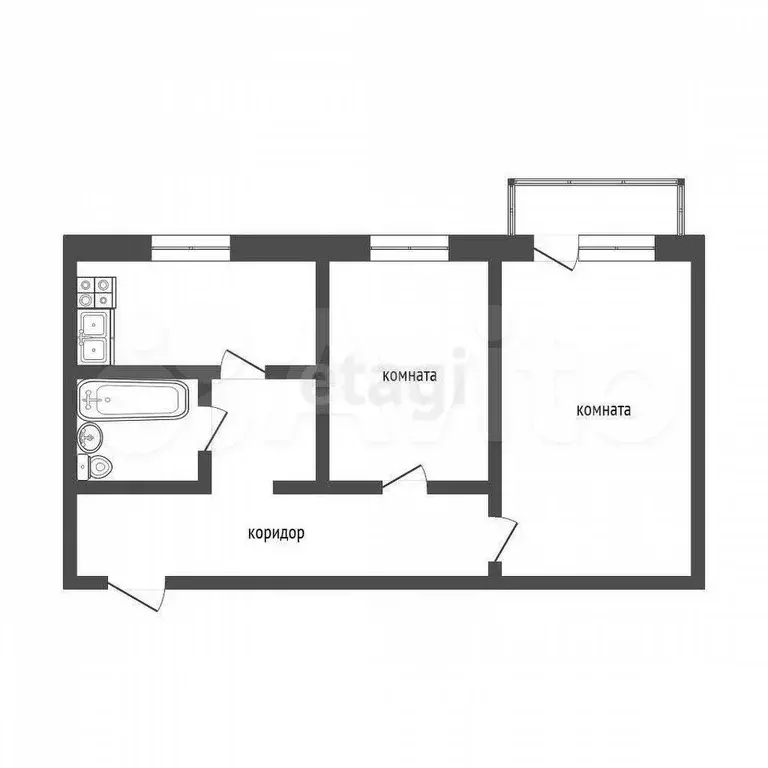 2-к. квартира, 47,9 м, 4/4 эт. - Фото 0