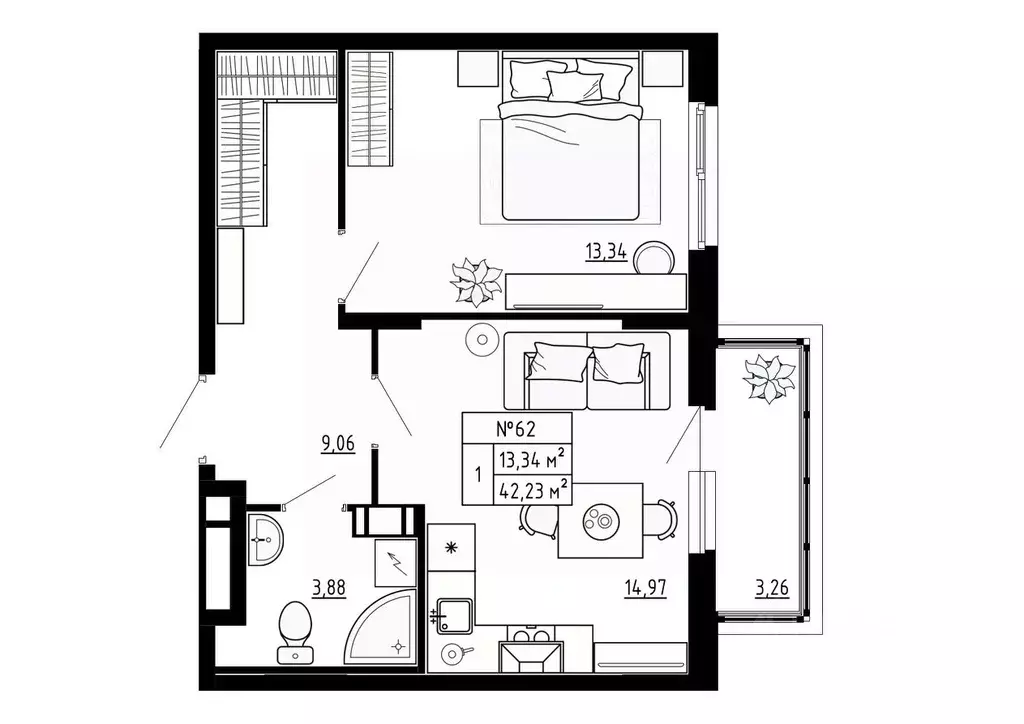 1-к кв. Ленинградская область, Ломоносовский район, Аннинское ... - Фото 1