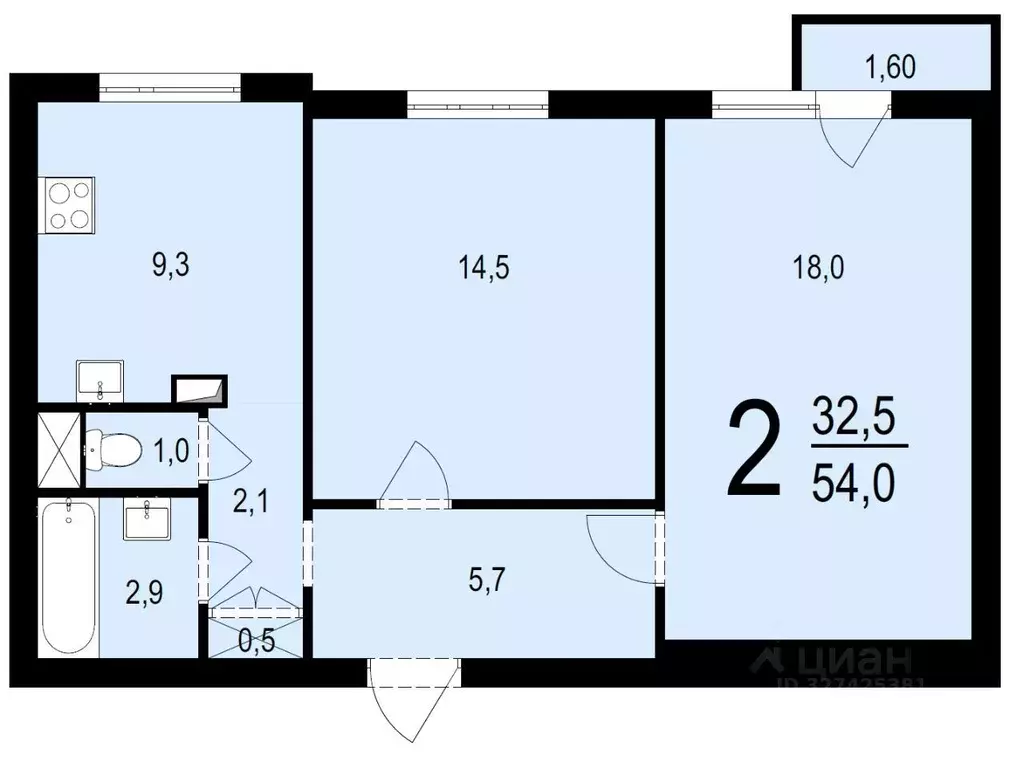 2-к кв. Москва ул. Перерва, 50 (54.0 м) - Фото 2