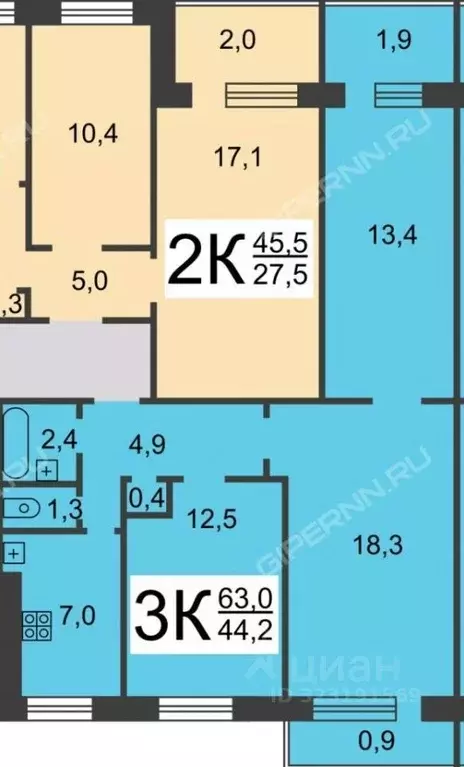 3-к кв. Нижегородская область, Нижний Новгород ул. Островского, 4 ... - Фото 1