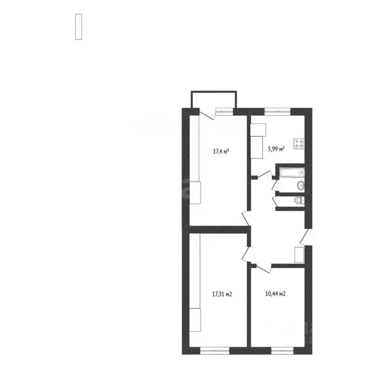 3-к кв. Белгородская область, Белгород ул. Костюкова, 26 (61.9 м) - Фото 1