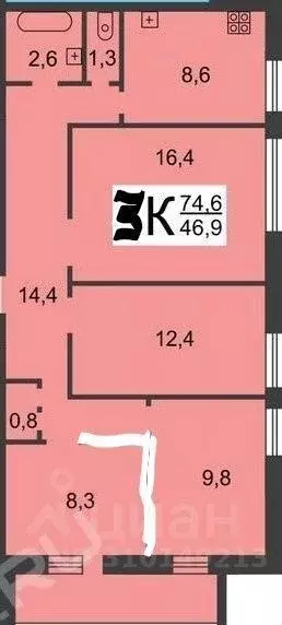 3-к кв. Нижегородская область, Нижний Новгород Родниковая ул., 6 (90.0 ... - Фото 0