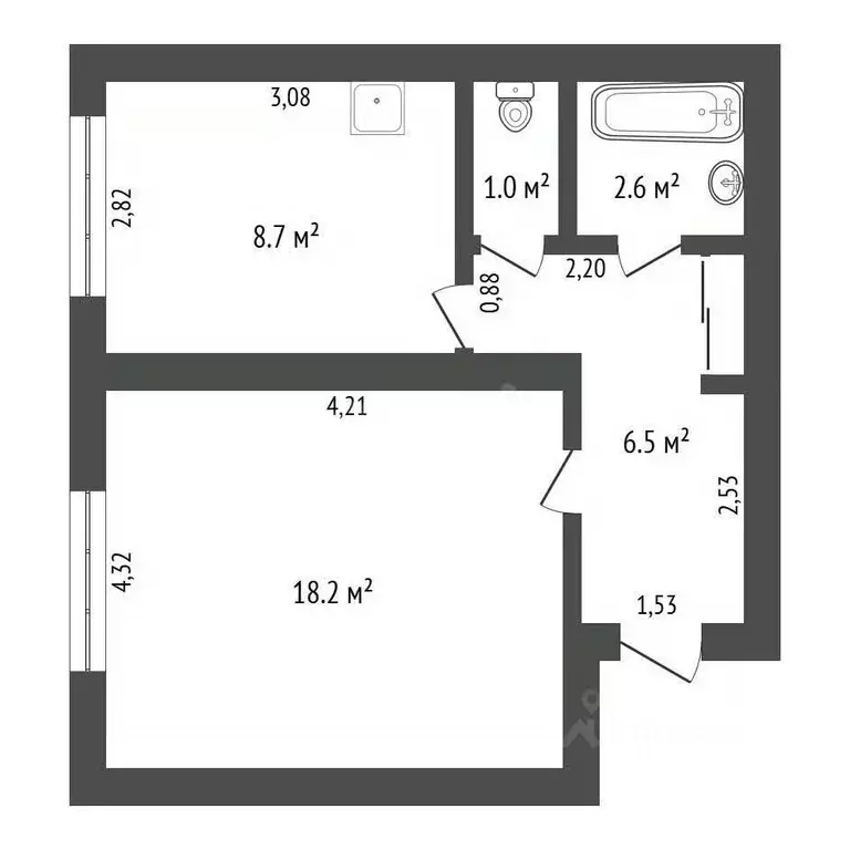 1-к кв. Амурская область, Зея Светлый мкр, 72 (37.4 м) - Фото 2
