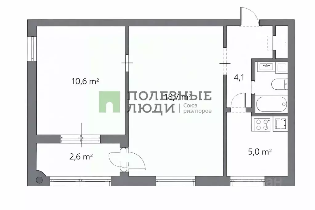 2-к кв. Севастополь ул. Херсонская, 2/16 (42.8 м) - Фото 2