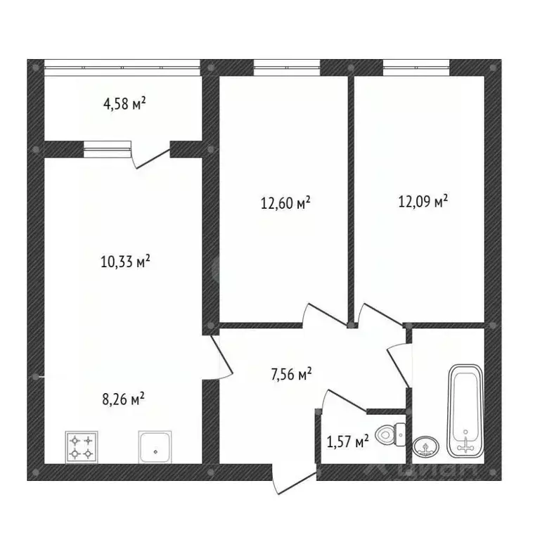 3-к кв. Башкортостан, Уфа Пекинская ул., 25 (59.0 м) - Фото 2