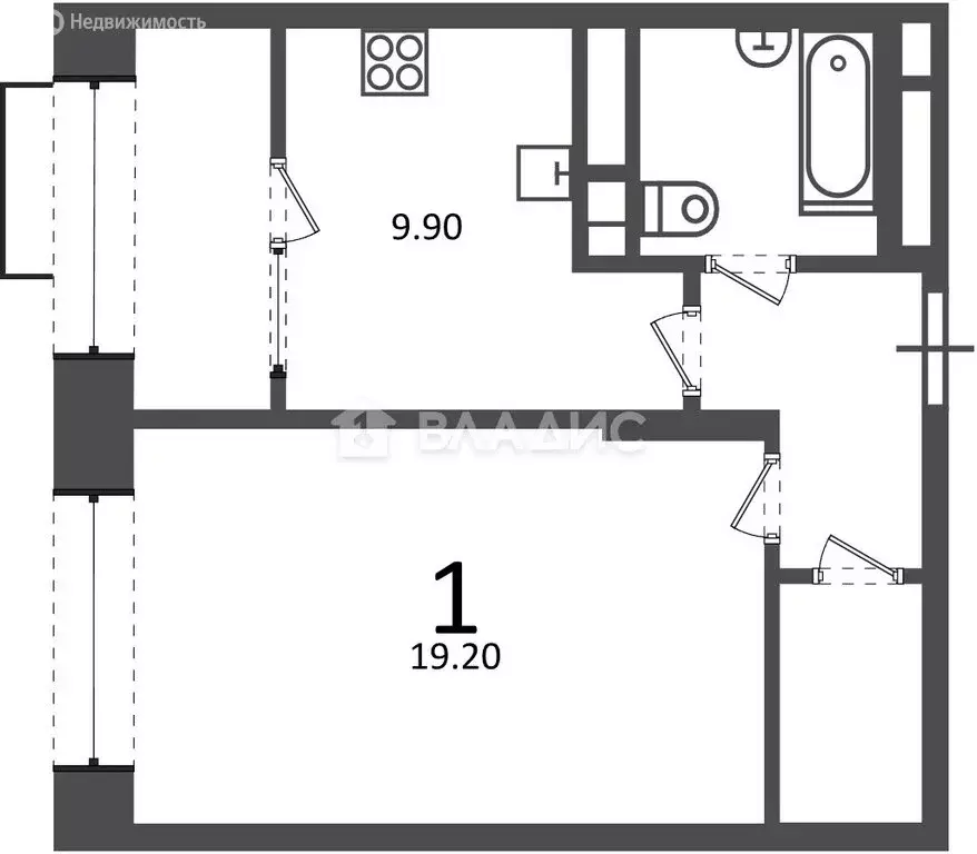 1-комнатная квартира: Москва, Клинская улица, 2А (40.4 м) - Фото 1