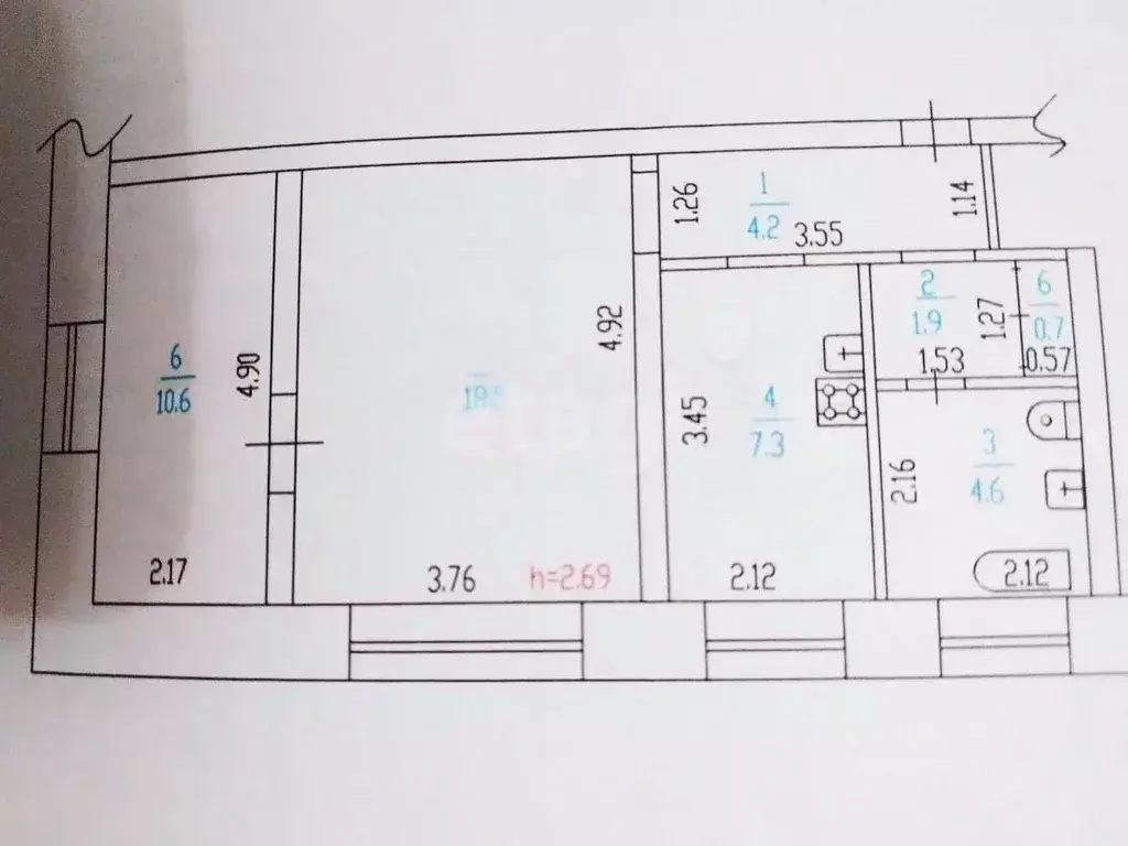 2-к кв. Алтайский край, Барнаул ул. Максима Горького, 64А (47.8 м) - Фото 2